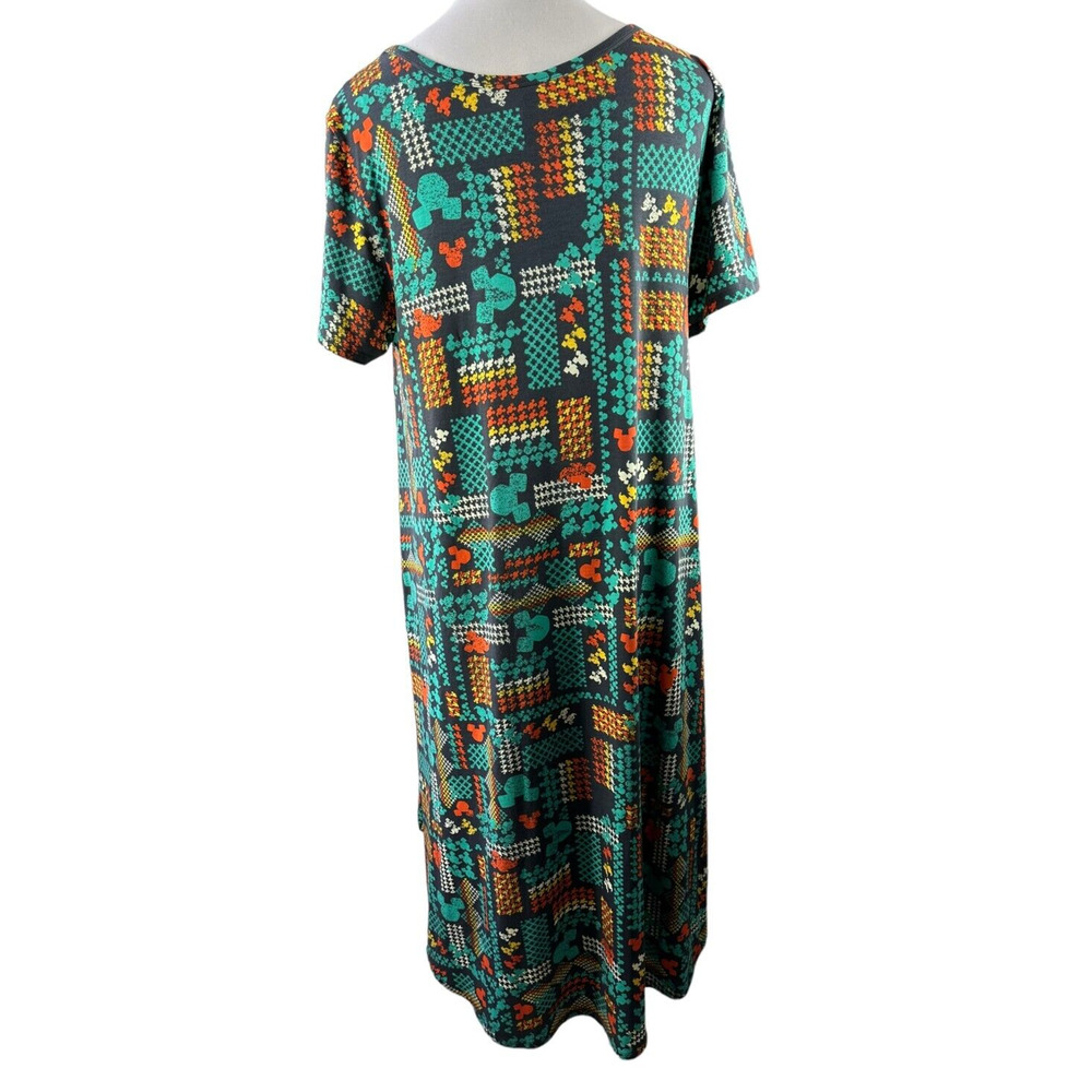 Lularoe Disney Carly Dress Mickey Mouse Mixed Print Stretch Hi-Lo Plus Size 3XL - Picture 3 of 8